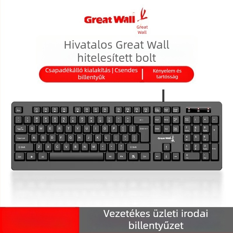 GW-T1 USB-s kötős billentyűzet és egér készlet – 1000dpi optikai szenzor, otthoni és irodai használatra