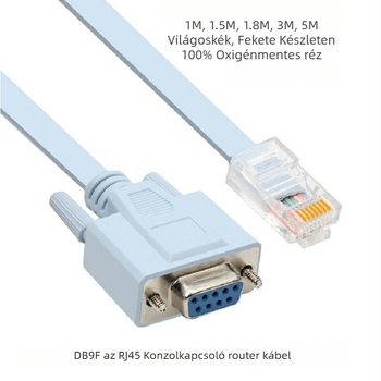 1,8 m DB9–RJ45 RS232 konzolkábel routerhez