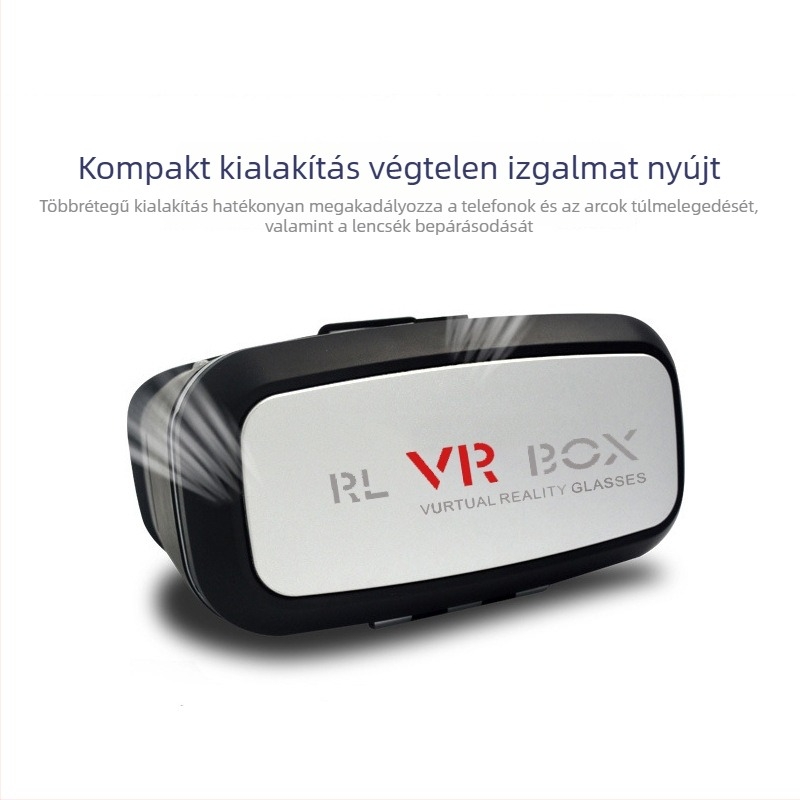 RL VR BOX okostelefonos VR szemüveg, 80° látómező, műanyag tokozás, 500 g, méretek 15,5×20×11 cm
