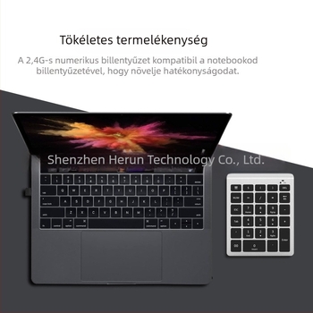 RF302 Vezeték nélküli numerikus billentyűzet – 28 gomb, USB csatlakozás, 2,4G vezeték nélküli kapcsolat, Plug-and-Play