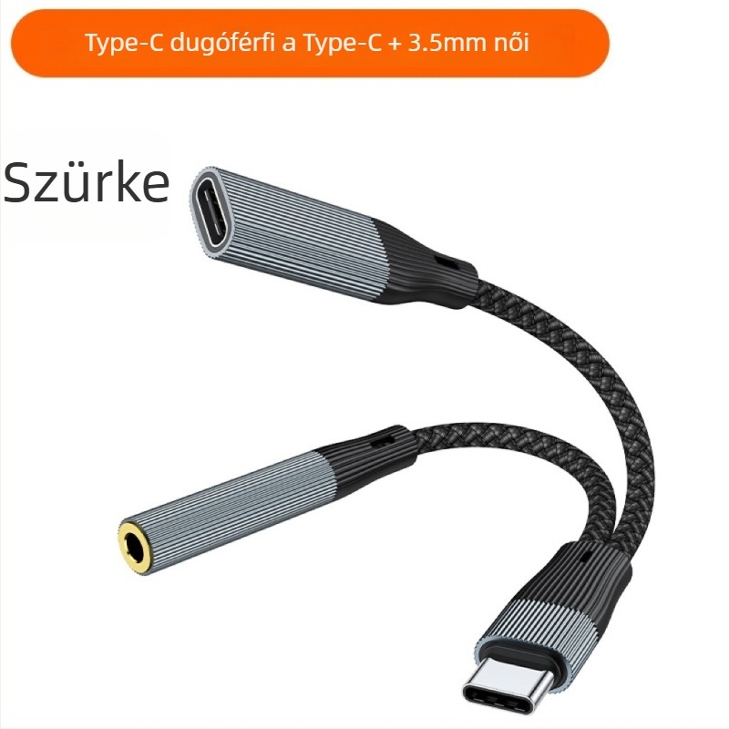 Type-C OTG kétportos töltőadapter, 2-in-1 USB konverter, modell 002, általános kompatibilitás