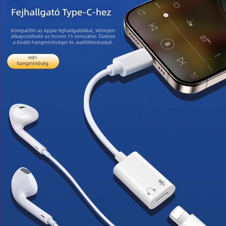 Yinhe XBL-223 Type-C to Lightning fejhallgató adapter Apple iPhone-hoz