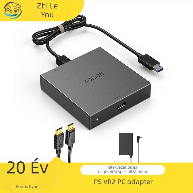 PS VR2 PC adapter készlet PC átalakítóhoz, HDMI/DP interfész, USB-C csatlakozás, Tartalmaz DP videó kábel, USB kábel és 5V tápegységet