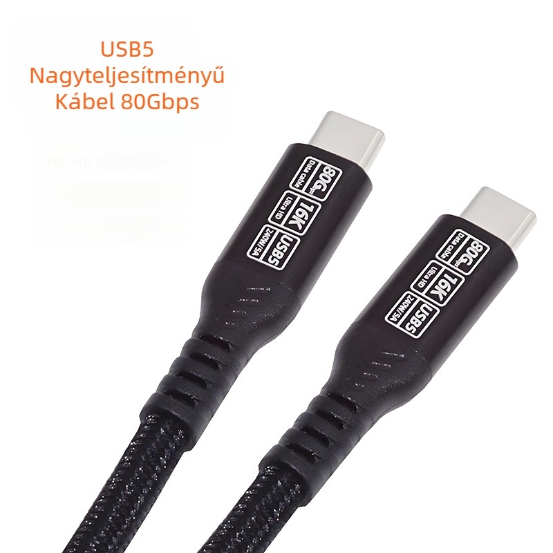 Type-C USB5 adapterkábel, rézmaggal, egycsatlakozós csatlakozó