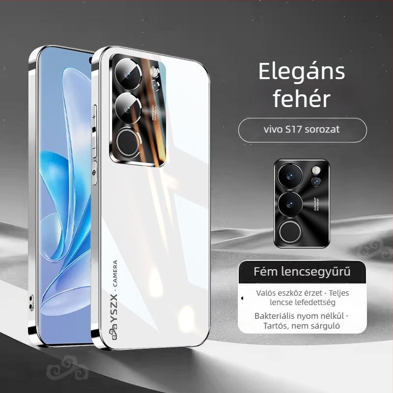 Vivo S17 tok teljes lencsevédeléssel, ütésálló, jeges matt felület, prémium üzleti stílus férfiaknak és nőknek