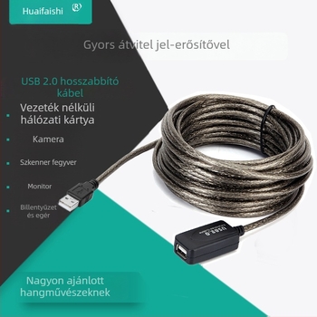 PC-hez USB hosszabbító kábel, réz vezető, öntött kivitel, USB interfész, adapterkábel
