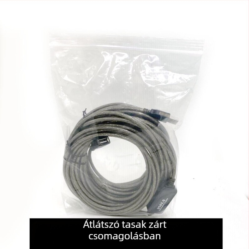 PC-hez USB hosszabbító kábel, réz vezető, öntött kivitel, USB interfész, adapterkábel