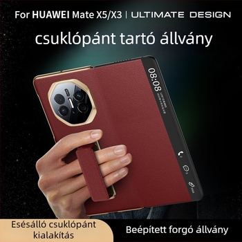 Huawei Mate X5 Flip-Top tok, műbőr, elektroplating, üzleti stílus