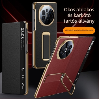 Huawei Mate X5 Flip-Top tok, műbőr, elektroplating, üzleti stílus