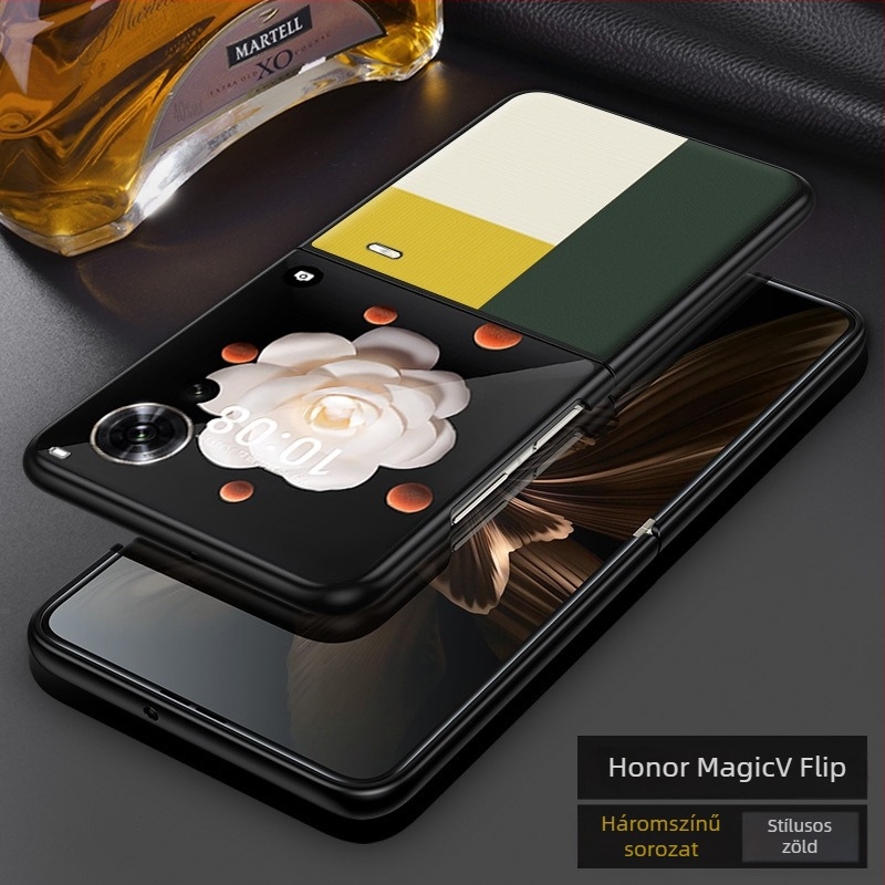 Honor MagicVFlip hajtogatható kijelzős telefon tok - Műbőr, Matt felület, Ütközésvédő, Személyre szabható