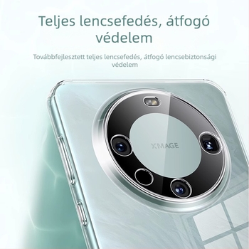 Huawei Mate70 Pro átlátszó üveg tok teljes lefedettséggel, pontos lencse kivágásokkal, lágy élekkel, ütésálló védőtok
