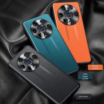 Honor Magic4 Ultimate Edition-höz készült tok, fém objektívgyűrűvel és natúr bőrből készült védőborítással
