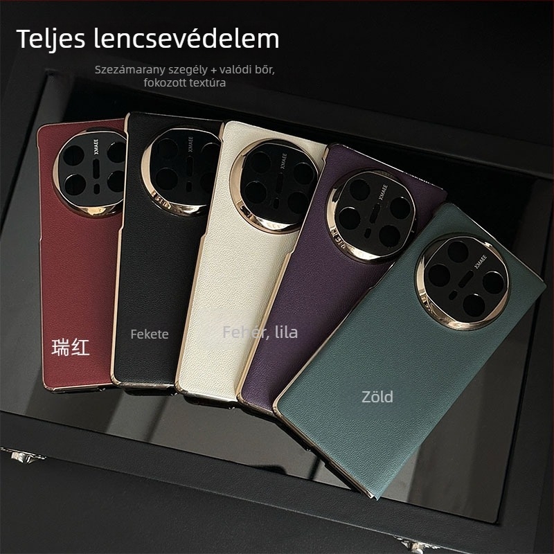 Huawei MateX6 védőtok teljes kamera védelemmel, valódi bőr, elektroplatált felület, ütésálló és leesés elleni védelem, hőelvezetés