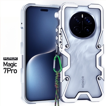 Honor Magic7 sorozathoz készült fém hátlapi tok, védőtok, ütésálló védelem, mechanikus kar