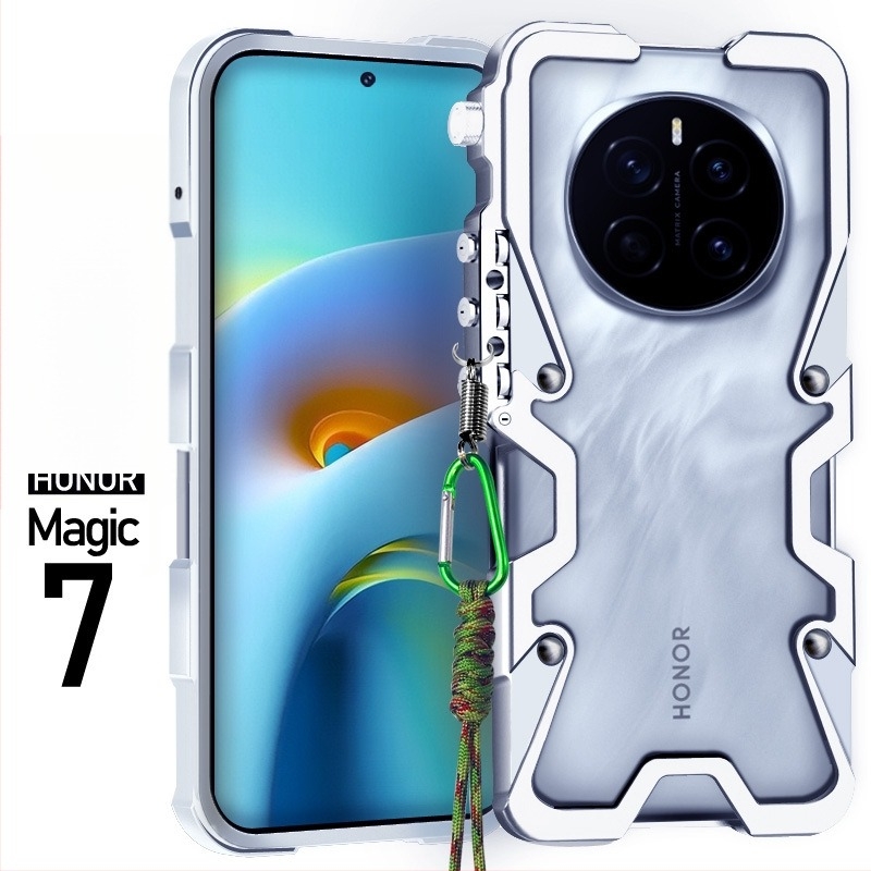 Honor Magic7 sorozathoz készült fém hátlapi tok, védőtok, ütésálló védelem, mechanikus kar