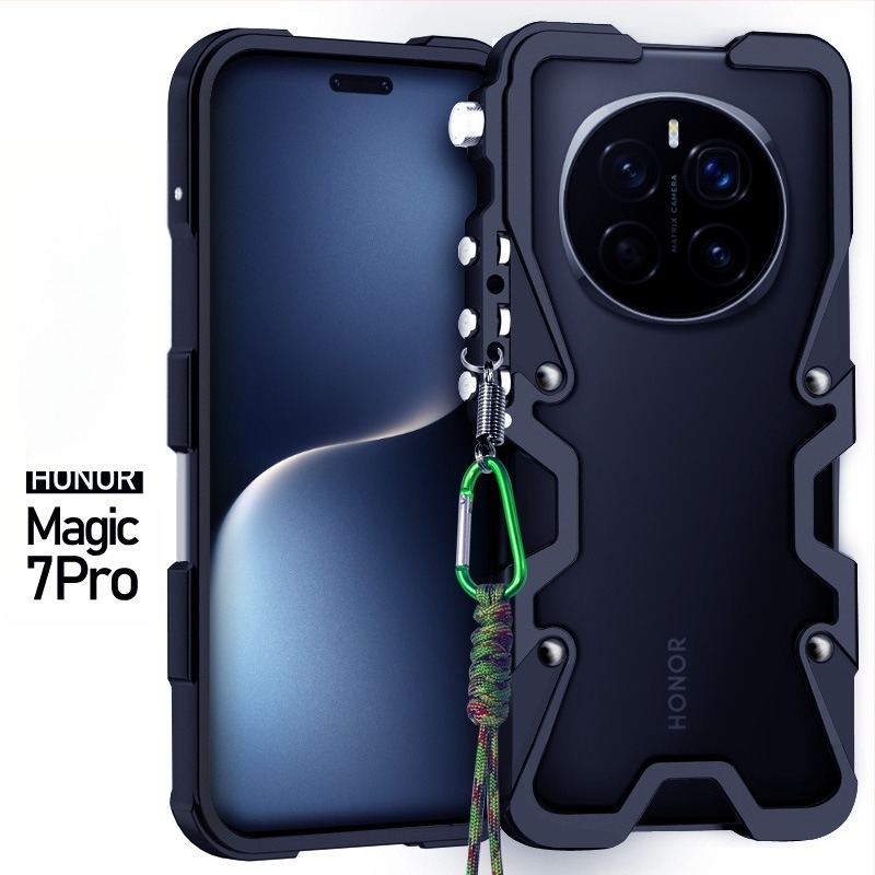Honor Magic7 sorozathoz készült fém hátlapi tok, védőtok, ütésálló védelem, mechanikus kar