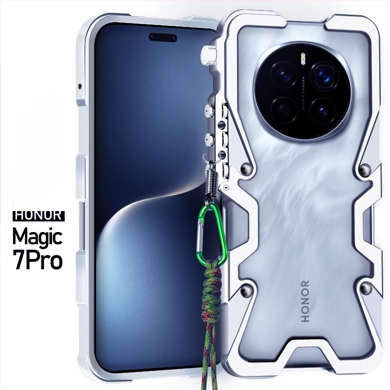 Honor Magic7 sorozathoz készült fém hátlapi tok, védőtok, ütésálló védelem, mechanikus kar
