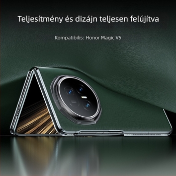 HONOR MagicV5 Flip-Top valódi bőrtok – ütésálló és mágneses zár