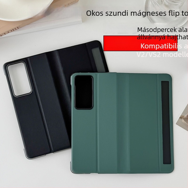 Honor Magic V2 védőtok intelligens ablakkal és mágneses flipfedéllel, teljes védelem esés ellen