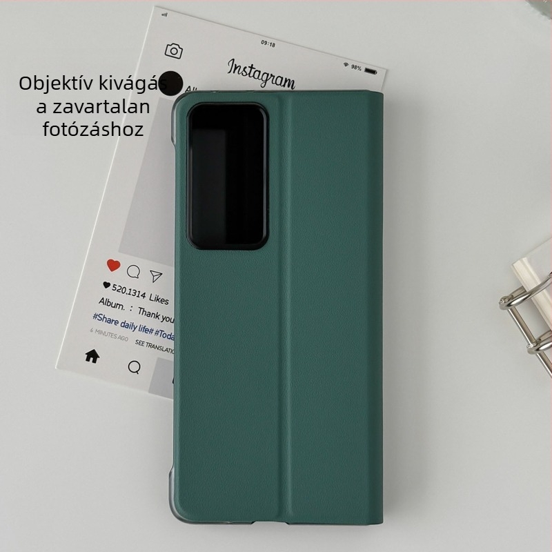 Honor Magic V2 védőtok intelligens ablakkal és mágneses flipfedéllel, teljes védelem esés ellen