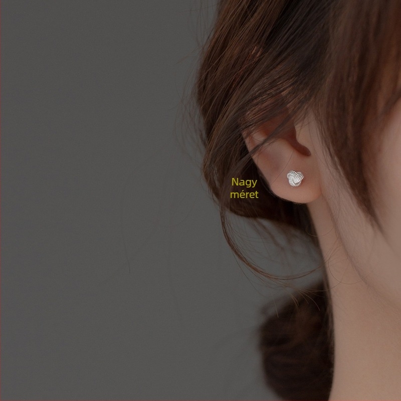 Fülbevaló S999 ezüst, Ruyi csomó, csavaros hátsó, tiszta ezüst, divat OL