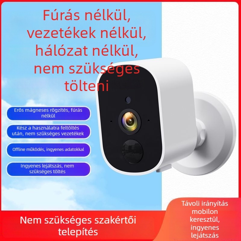Vezeték nélküli Wi‑Fi kamera 1080P, 4 mm-es objektív, 0,1 lux gyenge fényhez, IR éjjellátás 10 m-ig, beltéri használat, 5V tápegység