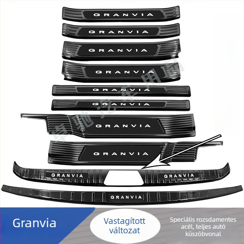 Gravia küszöb rúd – üdvözlő pedál és csomagtartó védő, dekoratív hátsó rúd matrica, Toyota-kompatibilis