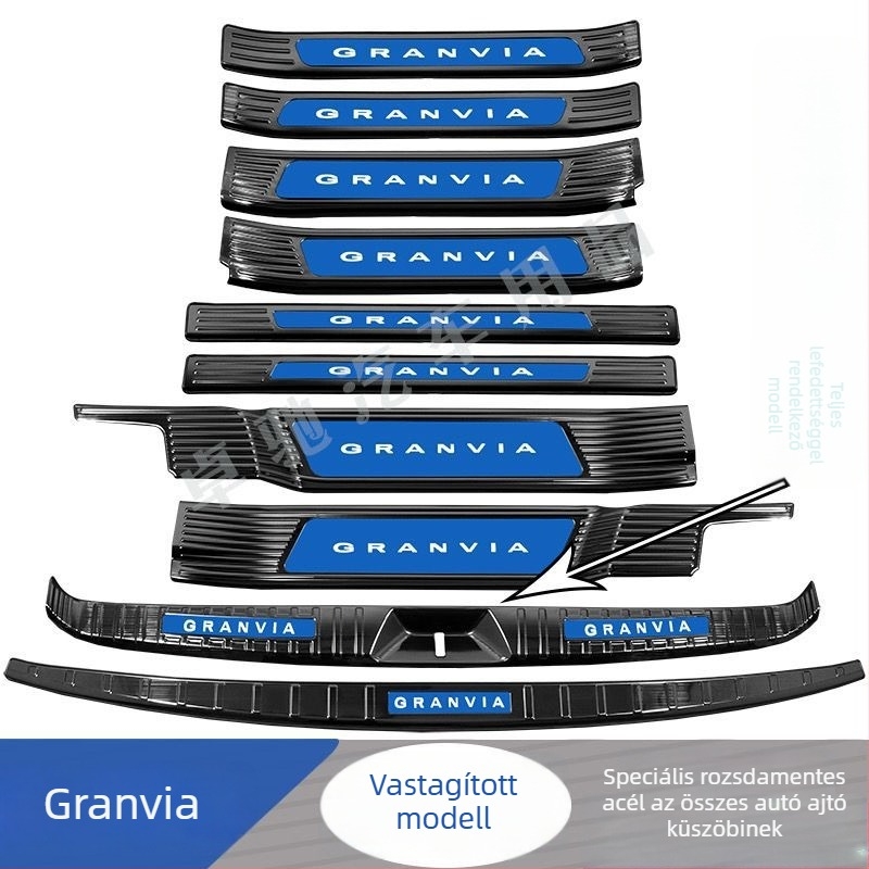 Gravia küszöb rúd – üdvözlő pedál és csomagtartó védő, dekoratív hátsó rúd matrica, Toyota-kompatibilis