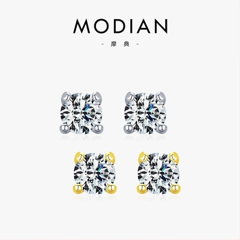 925-ös ezüst fülbevaló moissanittel, antiallergén, geometriai dizájn