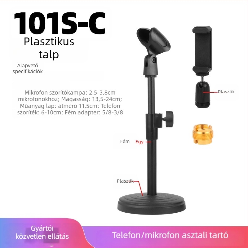 iSKRRIB Könnyen használható asztali mikrofon-tartó, ötvözet, modell 101s-c