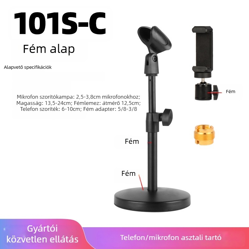 iSKRRIB Könnyen használható asztali mikrofon-tartó, ötvözet, modell 101s-c