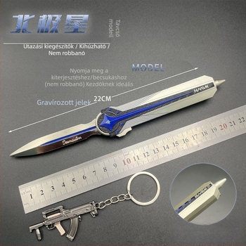 Ötvözetből készült fegyver modell játék teleszkópos Polaris kés – statikus modell, 14+ korosztály