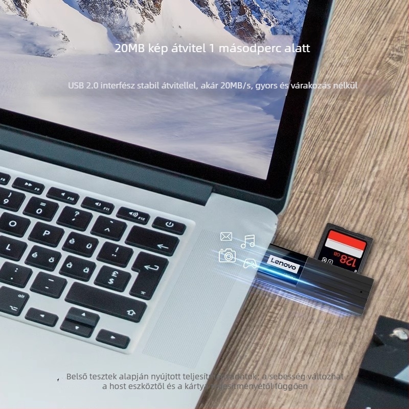 Lenovo USB 2.0/3.0 Kártyaolvasó – SD/TF támogatás, külső telepítés, Modellek: D221/D231/D204