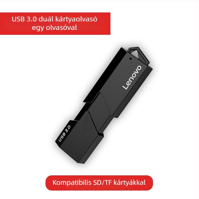Lenovo USB 2.0/3.0 Kártyaolvasó – SD/TF támogatás, külső telepítés, Modellek: D221/D231/D204