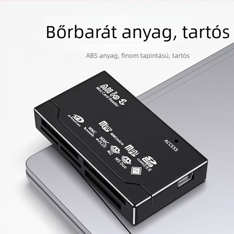 HT-02A USB 2.0 hat egyben memóriakártyaolvasó CF/SD/SDHC/MMC Plus/TF/MicroSD-hoz (külső)