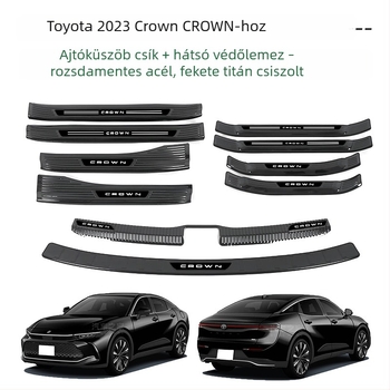Toyota Crown (23. generáció) számára rozsdamentes acél ajtó küszöbök, üdvözlő pedálok és csomagtartó hátsó védő
