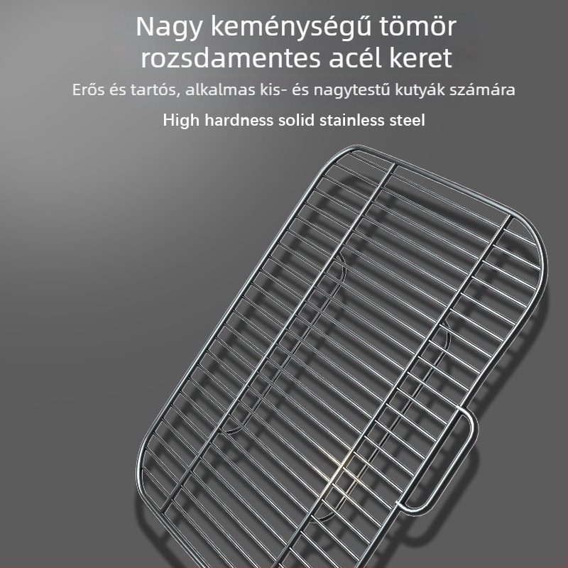 Acélvázas kutyatoalett, sík tálcás, cseppálló, rózsaszín, kistól a nagytestűekig