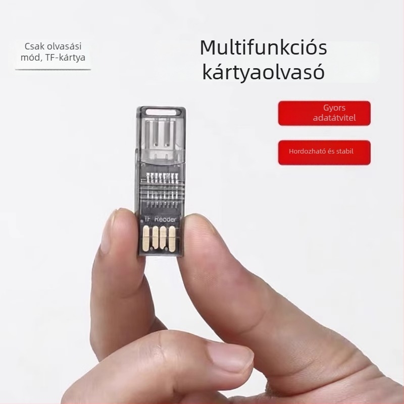 Kártyaolvasó kétfejű OTG USB-C/USB (Type-C/USB interfész, TF kártya támogatás, Műanyag ház, 3 g)