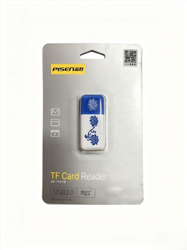2-in-1 USB 2.0 SD/TF kártyaolvasó, külső, ABS műanyag