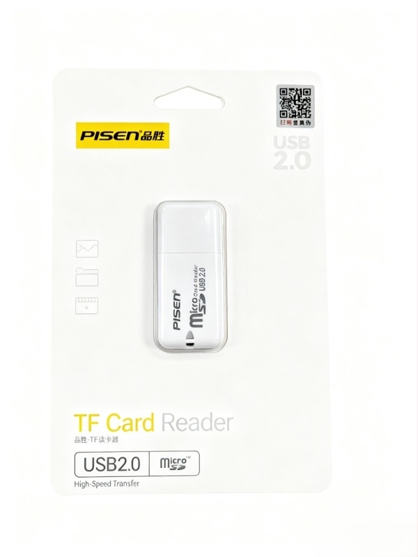 2-in-1 USB 2.0 SD/TF kártyaolvasó, külső, ABS műanyag
