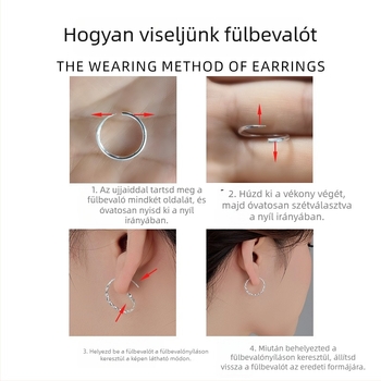 S999 tiszta ezüst – csavart karika fülbevalók, minimalisták, uniszex