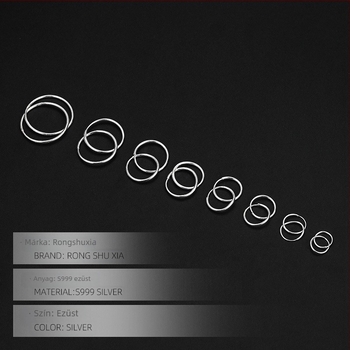 S999 tiszta ezüst – csavart karika fülbevalók, minimalisták, uniszex
