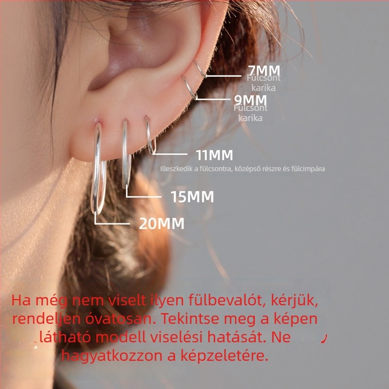 S999 tiszta ezüst – csavart karika fülbevalók, minimalisták, uniszex