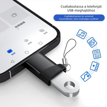 iPhone OTG adapter – USB csatlakozás, U-disk és kártyaolvasó, billentyűzet és egér támogatás
