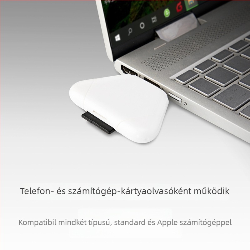 Három az egyben mágneses kártyaolvasó Apple Type-C, USB számítógépekhez és Android táblagépekhez, SD/TF kártyákhoz (OTG) – Modell C23, USB 2.0, külső