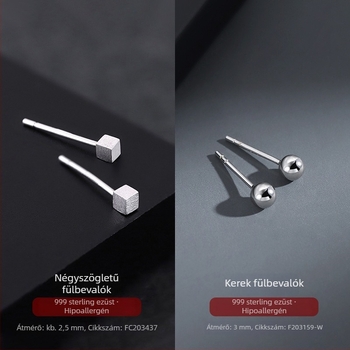 Fülbevalók ezüstből, kézzel készítve, egyszerű stílus, 999 ezüst fülcsap, uniszex