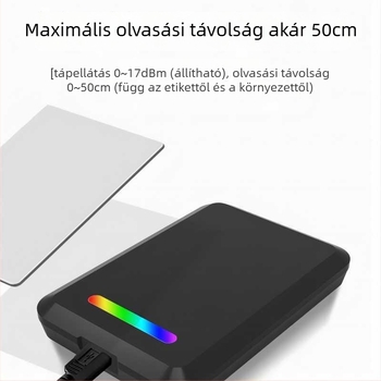 CF601 asztali RFID olvasó/kiadó — érintésmentes ISO18000-6C (EPC GEN2), 860–960 MHz, érzékelési tartomány 0–50 cm, olvasási idő 0,01 s, SDK és demonstrációs szoftverrel