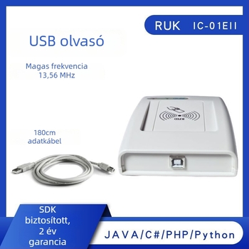 IC-01EII USB NFC Kártyaolvasó/Író NTAG213/NTAG215/NTAG216 | 13,56 MHz | Olvasási tartomány 1-8 cm