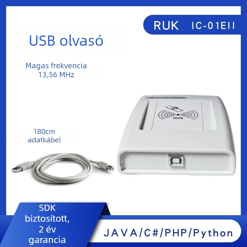 IC-01EII USB NFC Kártyaolvasó/Író NTAG213/NTAG215/NTAG216 | 13,56 MHz | Olvasási tartomány 1-8 cm