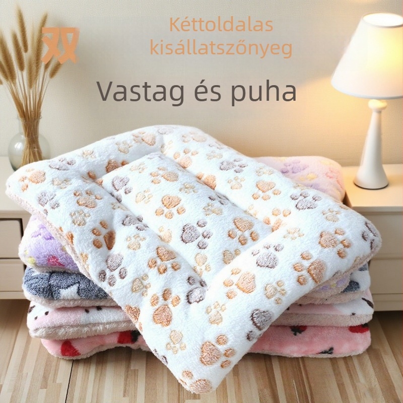 Plüss kisállat ágya és alvó matrac kutyáknak és macskáknak, téli meleg alvó matrac